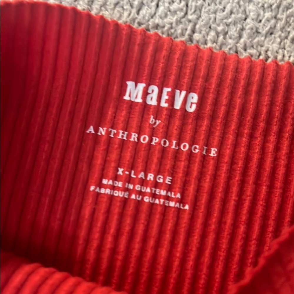 Maeve by Anthropologie X-Large Red Ribbed Top - NWT